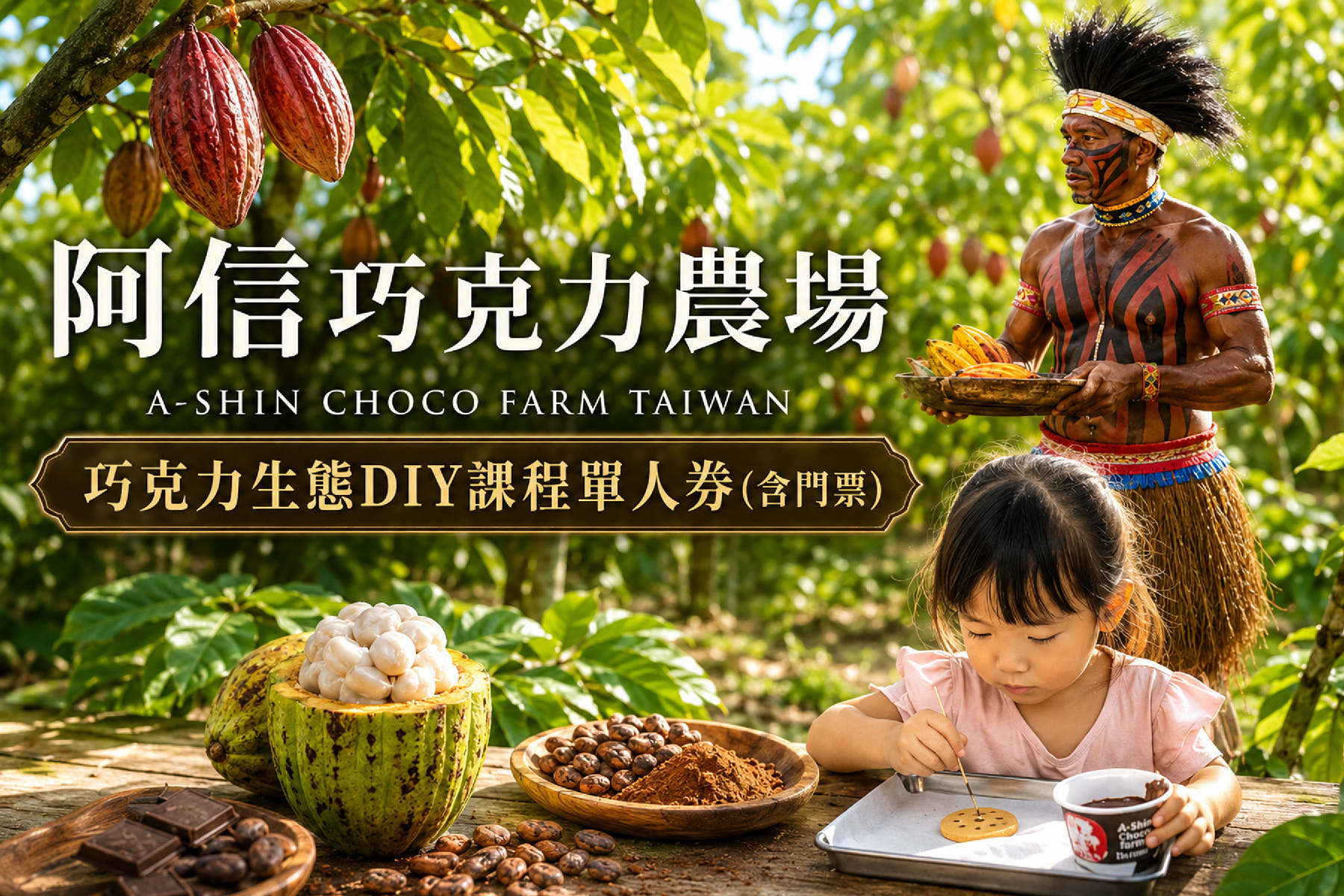 阿信巧克力農場-巧克力生態DIY課程單人券(含門票)1