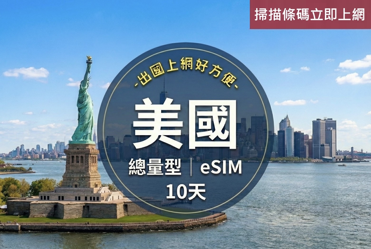 ⓦeSIM美國10天,20GB上網卡1