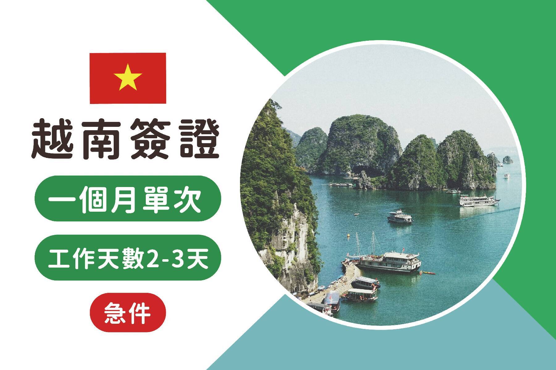 越南簽證-越南觀光電子簽證一個月單次急件(工作天數2-3天)1