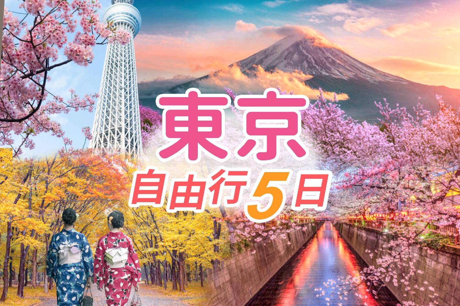 東京自由行機加酒五日(桃園出發)至2025年-03月1