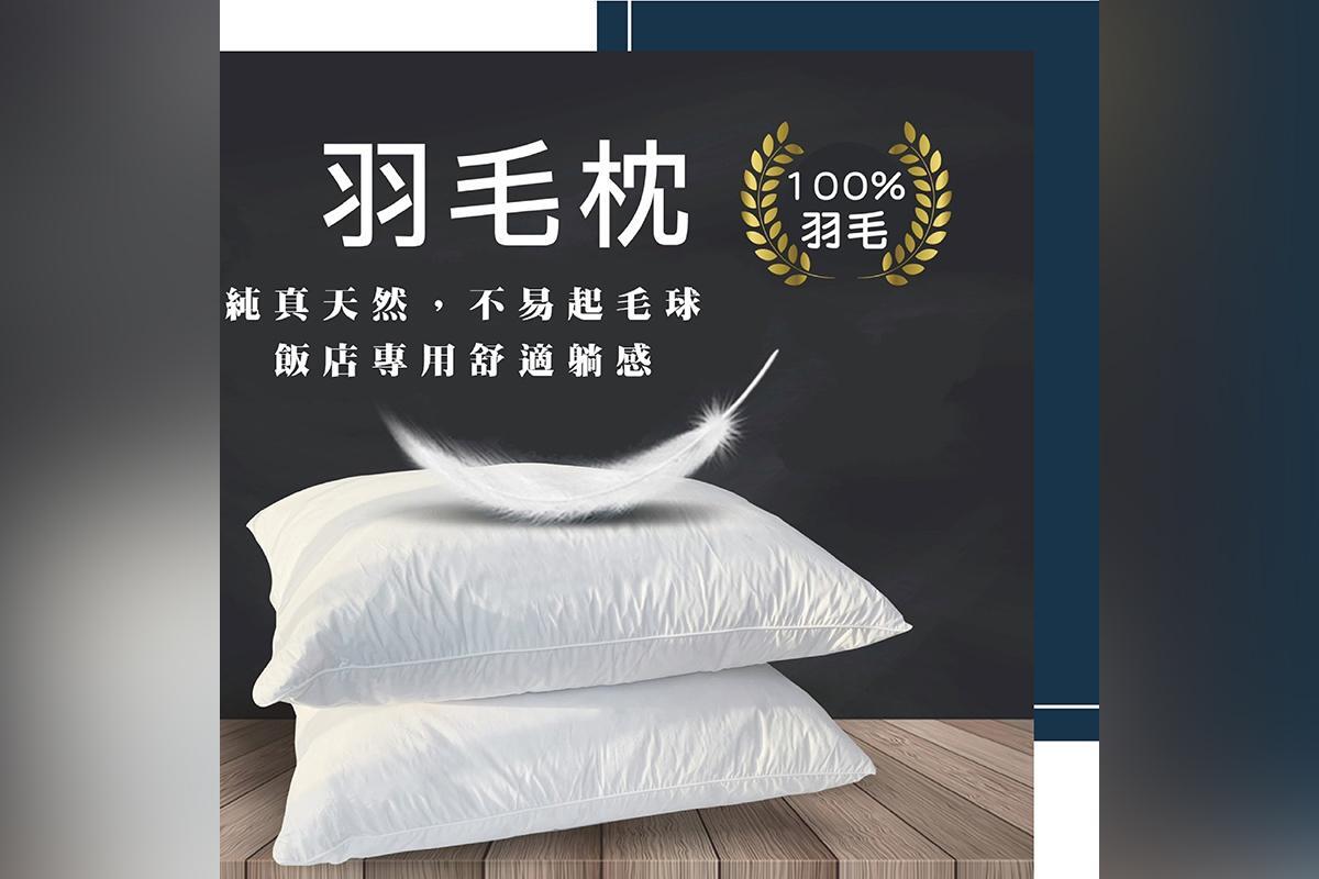 星級飯店御用枕│100%天然羽毛枕頭1入 提貨券3