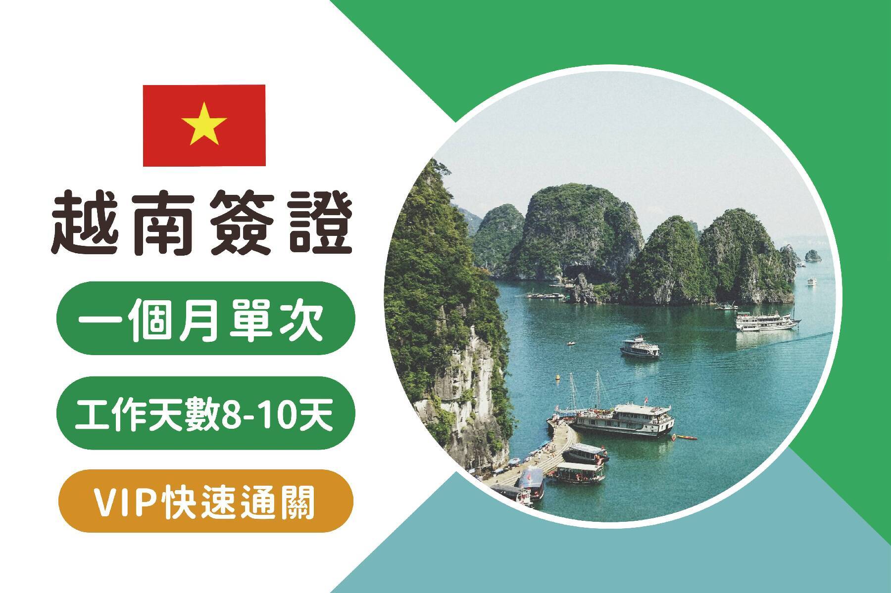越南簽證-越南觀光電子簽證一個月單次+VIP快速通關(工作天數8-10天)1