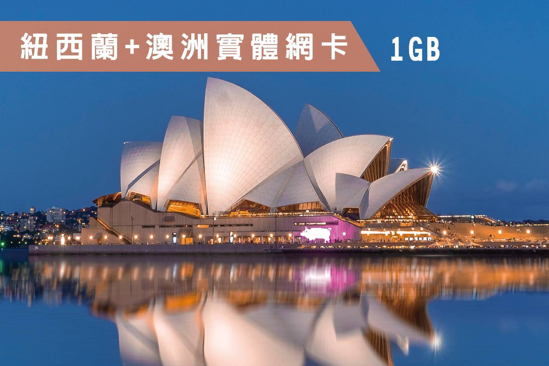 Ⓙ紐西蘭+澳洲-7天每日1GB超過降速吃到飽上網卡1